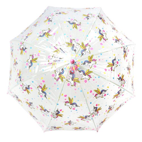 Детский зонт-трость прозрачный Fulton Funbrella-4 C605 Bella The Unicorn (Единороги)