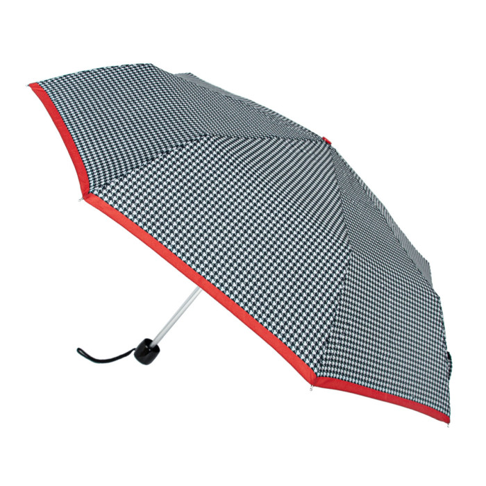 Жіноча парасолька Fulton L354 Minilite-2 Houndstooth Red Border (Червона смуга)