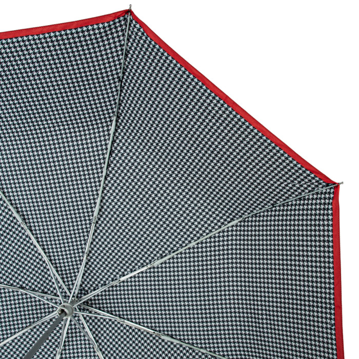 Жіноча парасолька Fulton L354 Minilite-2 Houndstooth Red Border (Червона смуга)