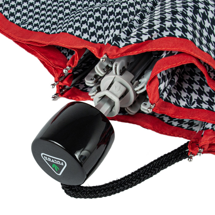 Жіноча парасолька Fulton L354 Minilite-2 Houndstooth Red Border (Червона смуга)