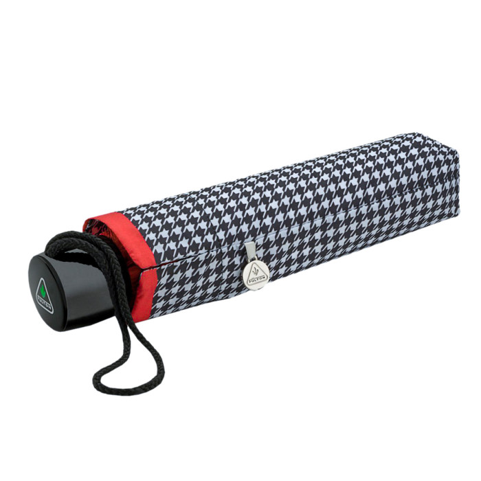 Жіноча парасолька Fulton L354 Minilite-2 Houndstooth Red Border (Червона смуга)