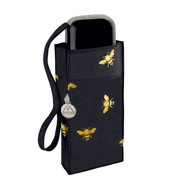 Жіноча міні (кишенькова) парасолька Fulton L501 Tiny-2 Golden Bees (Золоті бджоли)