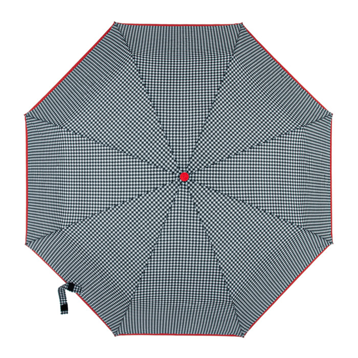 Жіноча парасолька Fulton L354 Minilite-2 Houndstooth Red Border (Червона смуга)