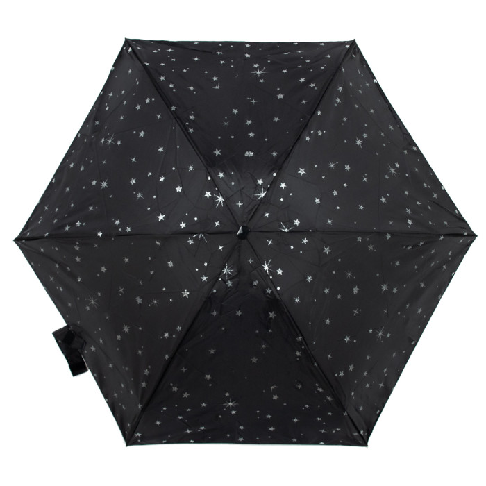 Жіноча міні (кишенькова) парасолька Fulton L501 Tiny-2 Glitter Stars Black (Блиск зірок)