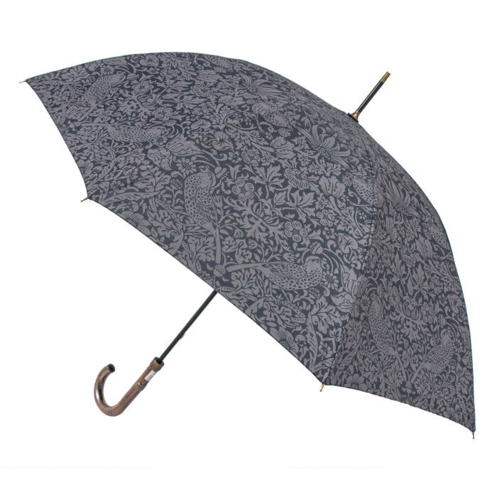 Женский зонт-трость Fulton L936 Morris & Co Hampstead UV Strawberry Thief Graphite (Графит)