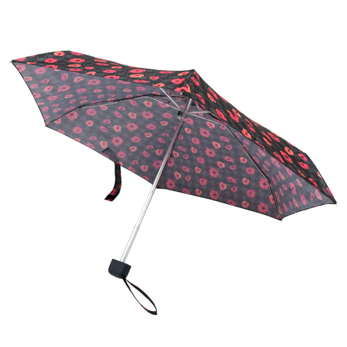 Жіноча міні (кишенькова) парасолька Fulton L501 Tiny-2 Houndstooth Poppy (Маки)