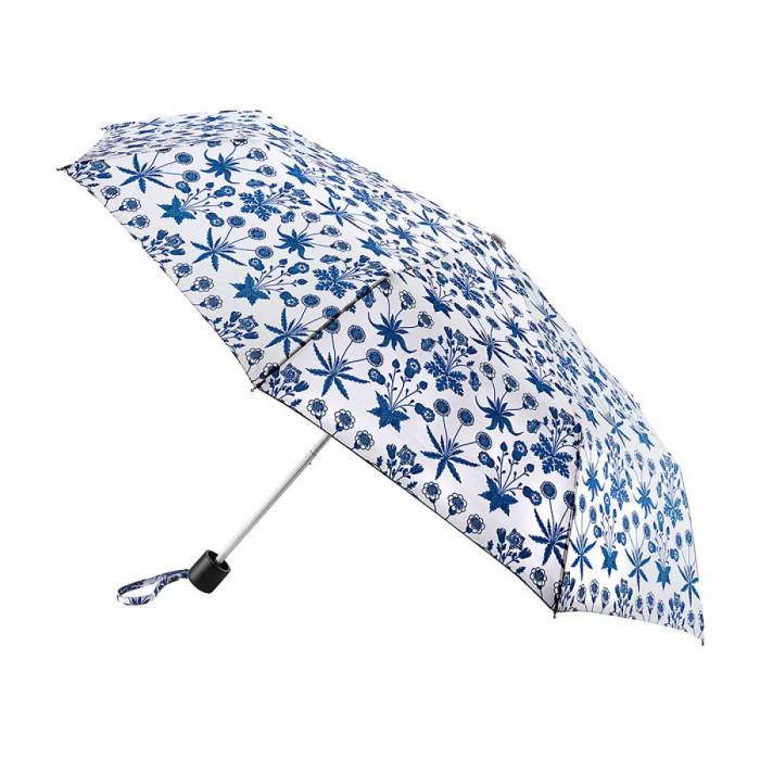 Женский зонт Fulton L907 Morris & Co. Minilite-2 UV Daisy Blue Ivory (Голубые маргаритки)