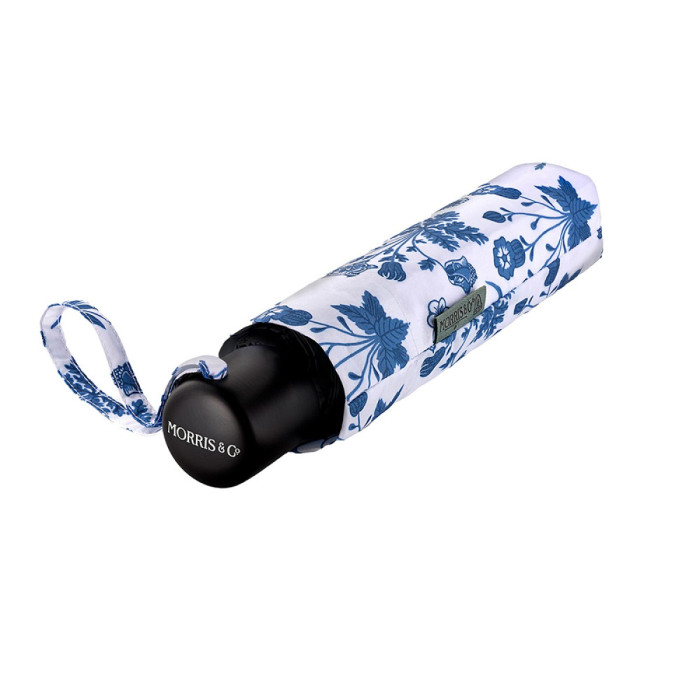 Женский зонт Fulton L907 Morris & Co. Minilite-2 UV Daisy Blue Ivory (Голубые маргаритки)