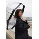 Женский зонт-трость прозрачный Fulton Birdcage-1 L041 Black (Черный)