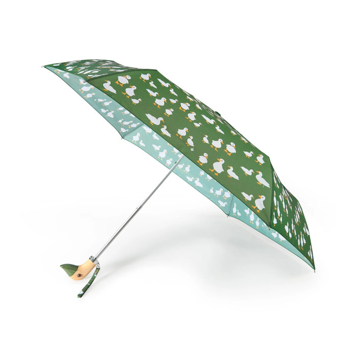 Женский зонт Fulton L926 Curio-2 UV Green Duck (Зеленая утка)