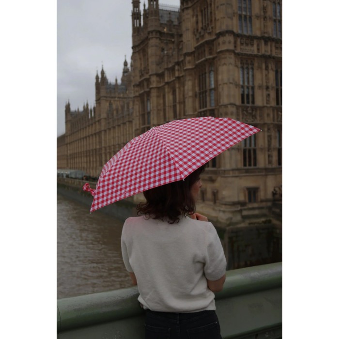 Женский мини (карманный) зонт Fulton L501 Tiny-2 Red Gingham (Красная клетка)