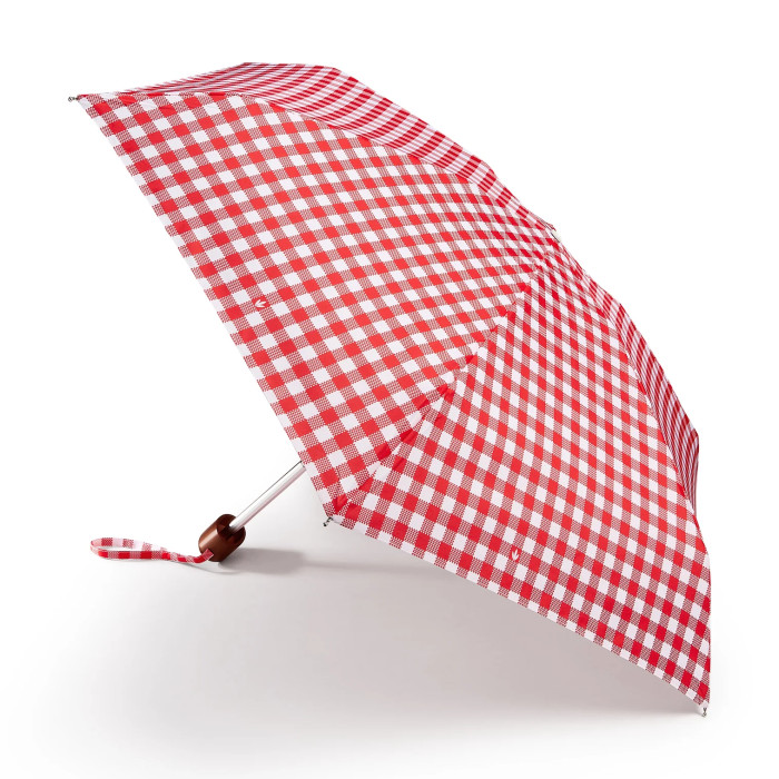 Женский мини (карманный) зонт Fulton L501 Tiny-2 Red Gingham (Красная клетка)