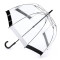 Женский зонт-трость прозрачный Fulton Birdcage-1 L041 Black White (Черный белый)