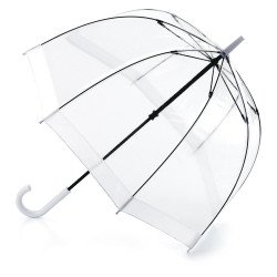 Женский зонт-трость прозрачный Fulton Birdcage-1 L041 White (Белый)