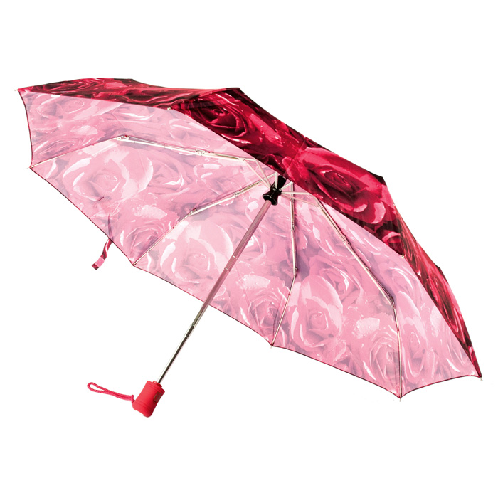 Женский зонт Fulton Open & Close-4 L346 - Photo Rose Red (Красные розы)