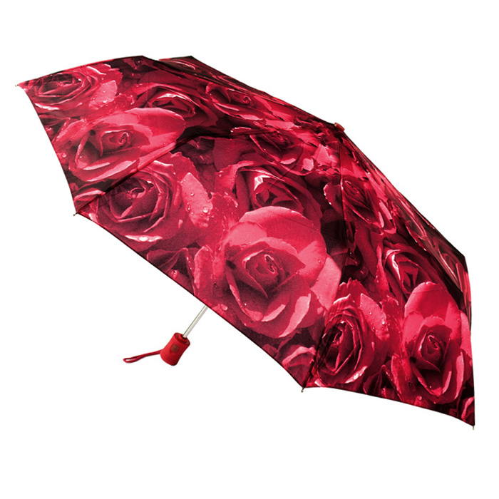 Женский зонт Fulton Open & Close-4 L346 - Photo Rose Red (Красные розы)