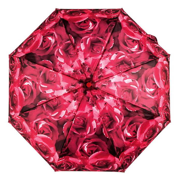 Женский зонт Fulton Open & Close-4 L346 - Photo Rose Red (Красные розы)