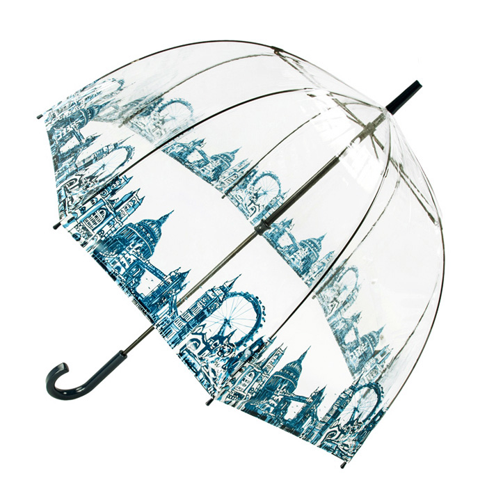Жіноча парасолька-тростина прозора Fulton Birdcage-2 L042 London Icons (Іконки)