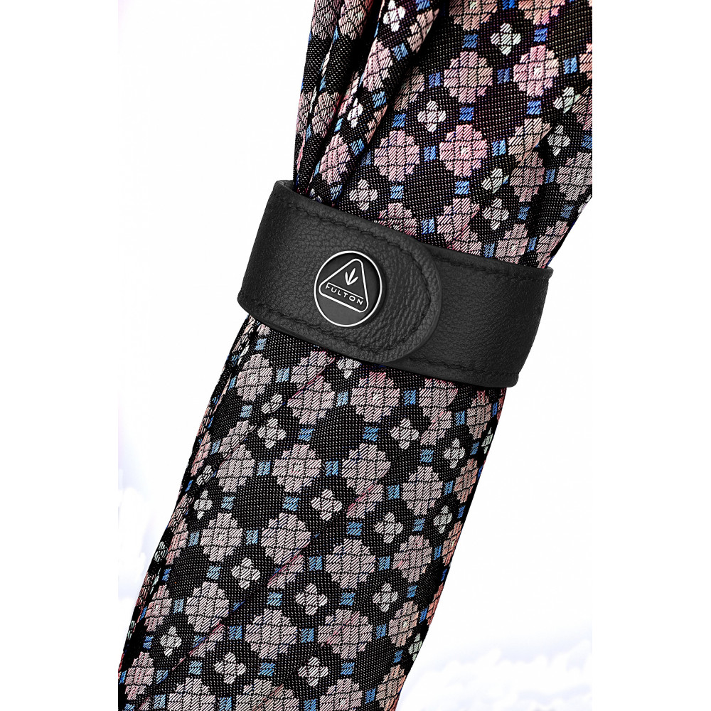 Женский зонт-трость класса Люкс Fulton Diamond L850 Princess UV Pink Foulard (Принцесса)