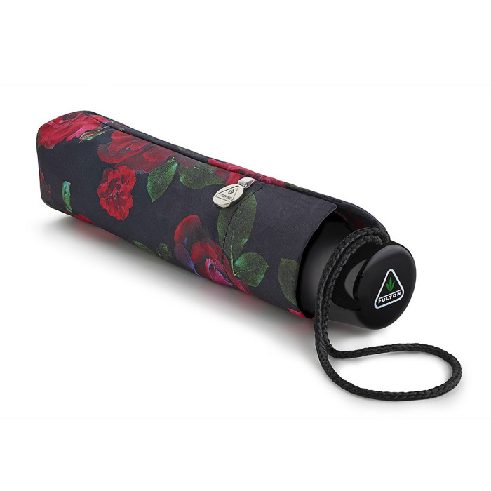 Жіноча парасолька Fulton Minilite-2 L354 Dark Romance (Червоні троянди)
